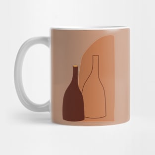 Two Bottles Organic forms ceramic terracota minimal abstract Mug